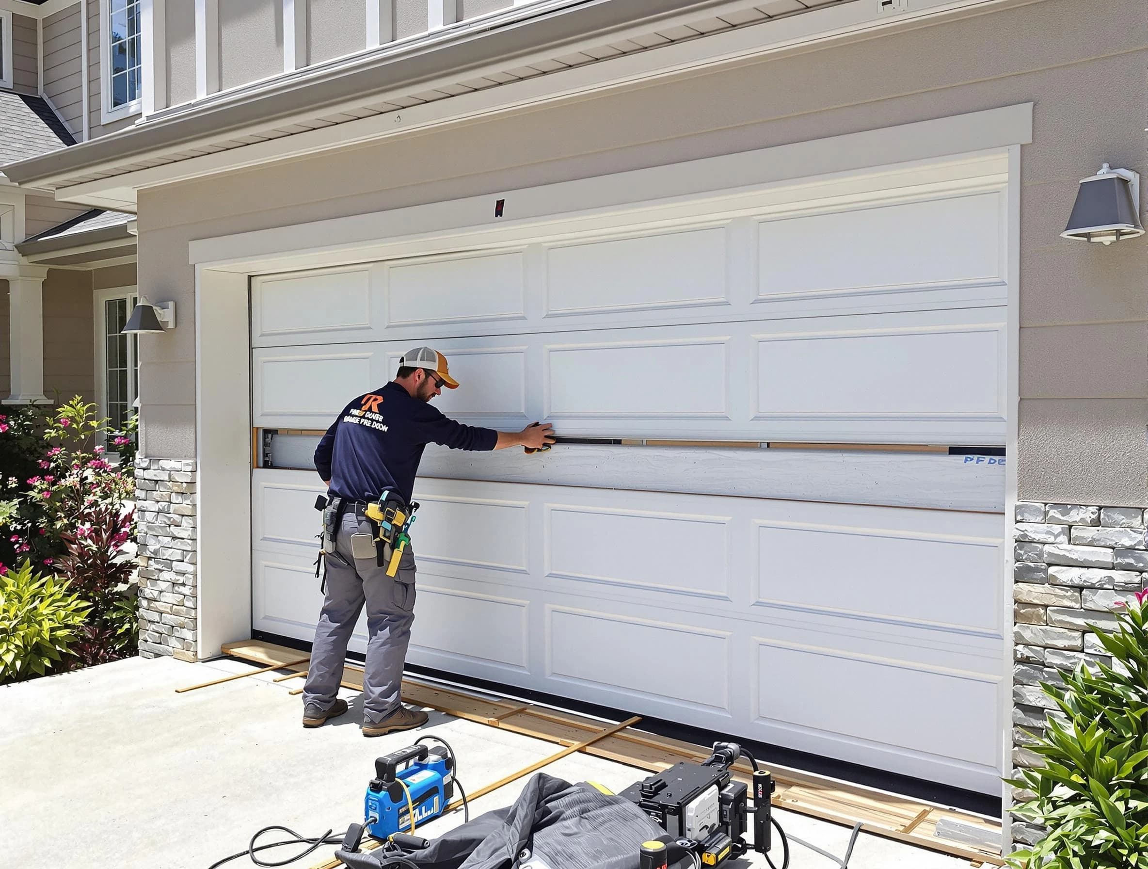 Argo Garage Door Repair team performing complete garage door replacement at Argo residence