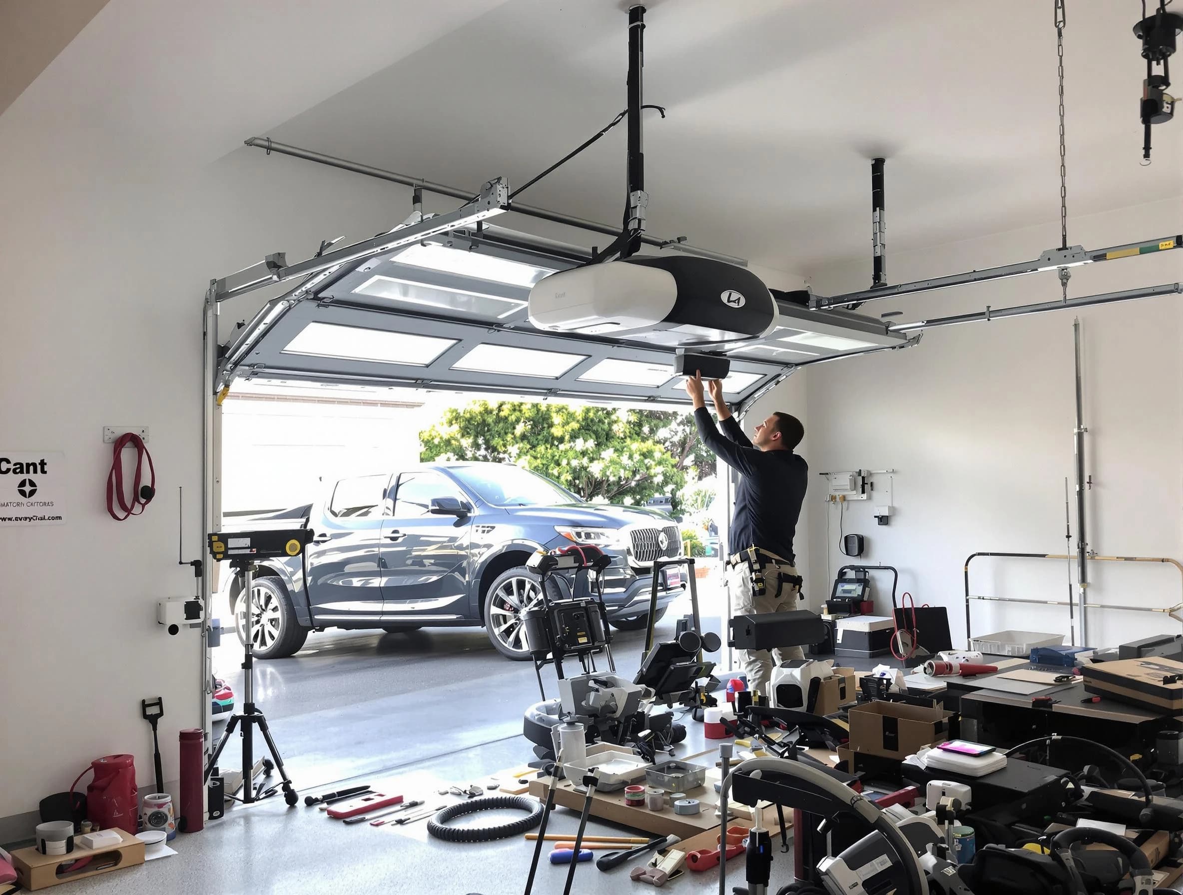 Argo Garage Door Repair specialist installing smart garage door opener system in Argo home