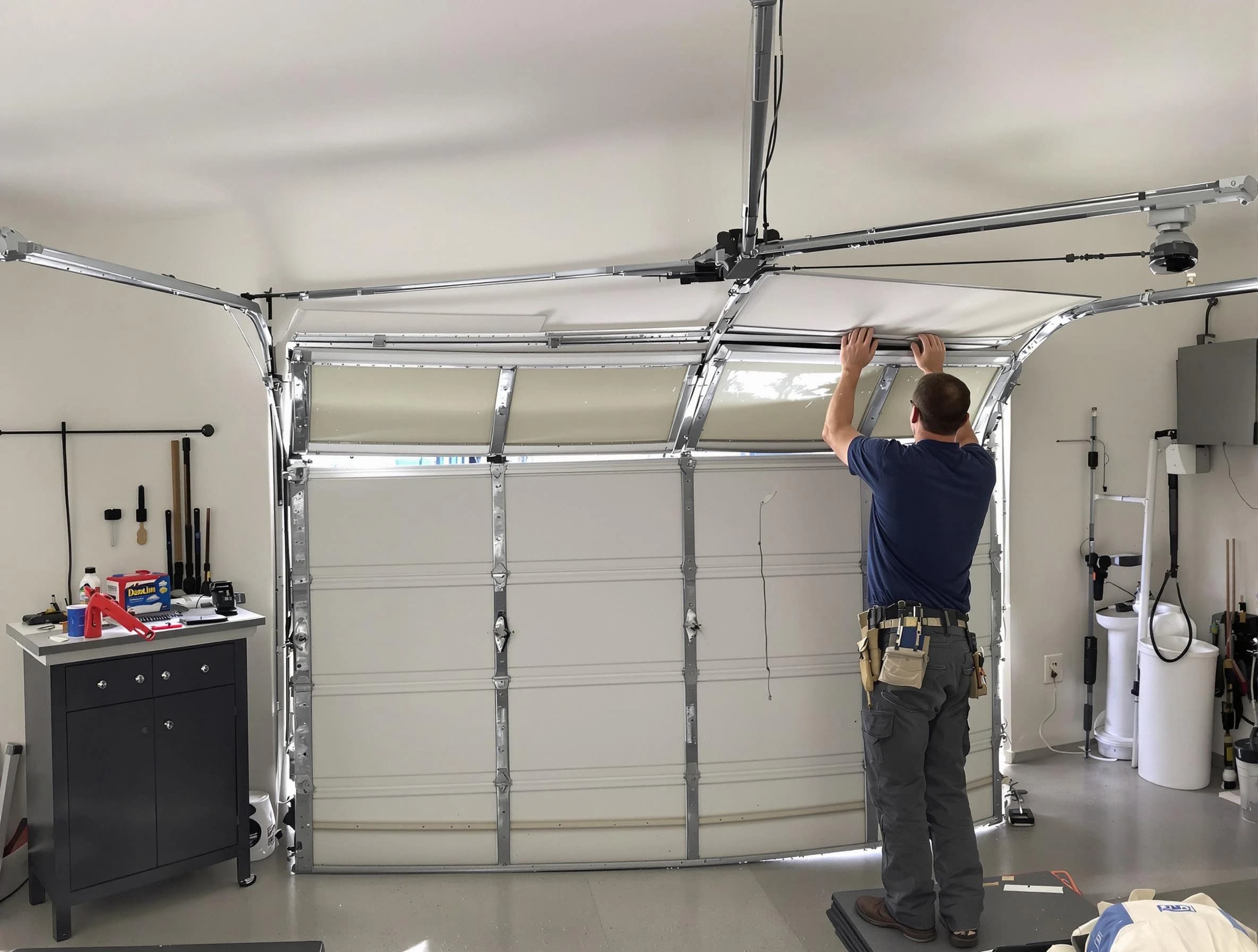 Argo Garage Door Repair specialist performing precise section replacement on Argo garage door