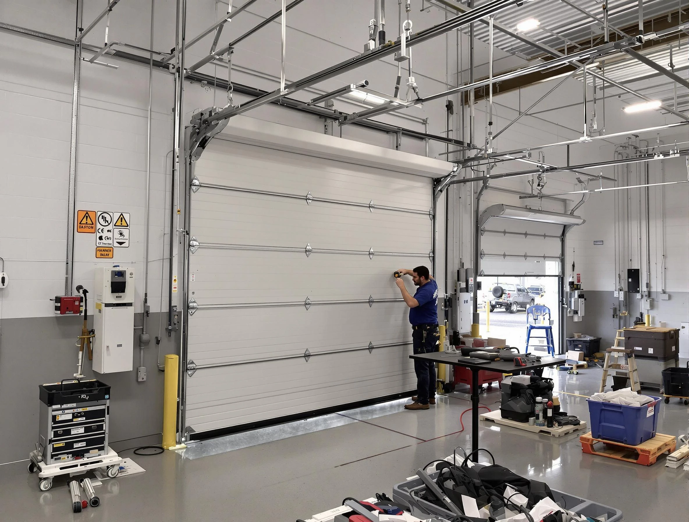 Commercial garage door repair being performed by Argo Garage Door Repair expert in Argo