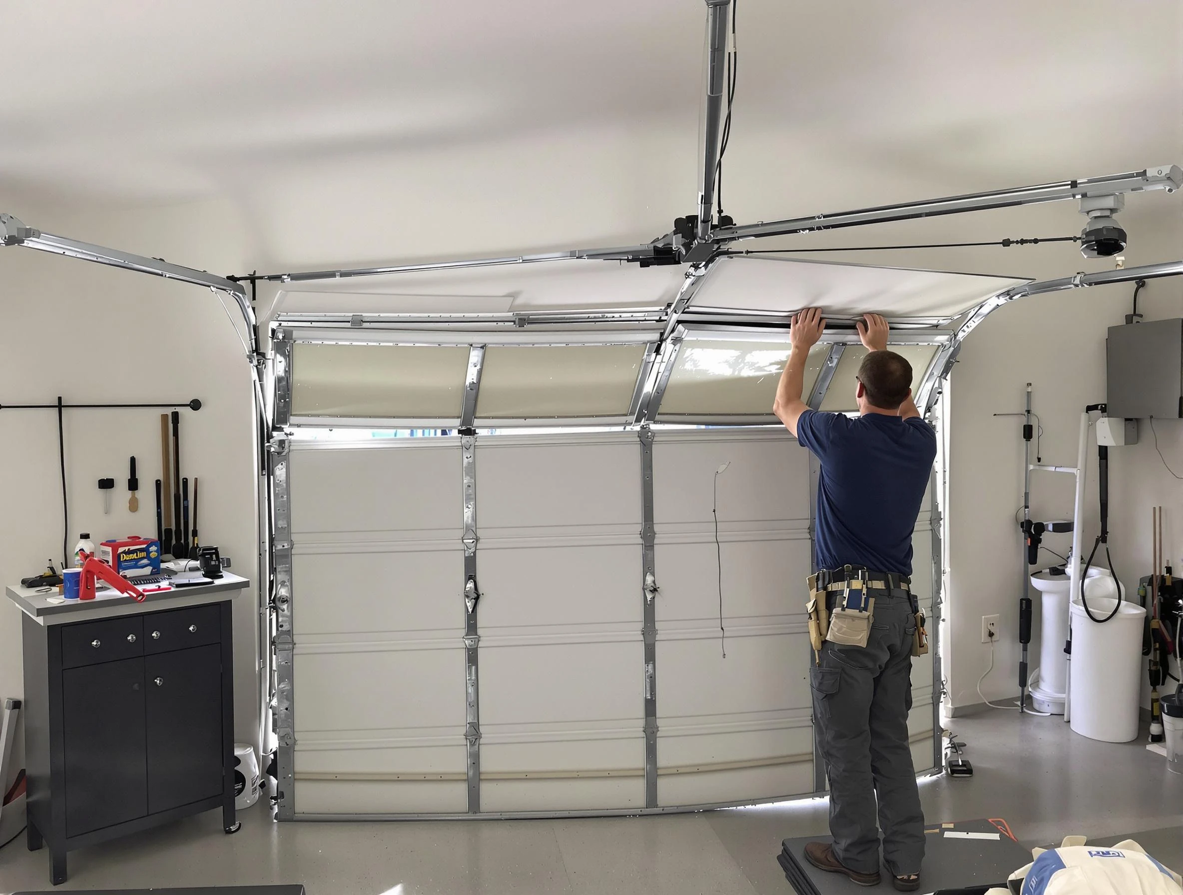 Argo Garage Door Repair specialist performing precise section replacement on Argo garage door